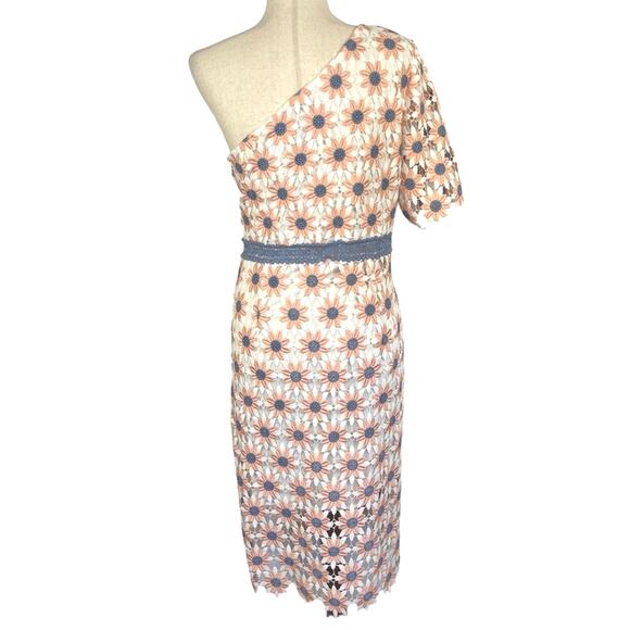 Chi Chi London Winona One Shoulder Crochet Floral Lace Dress White Size 12 NWT - Picture 13 of 15